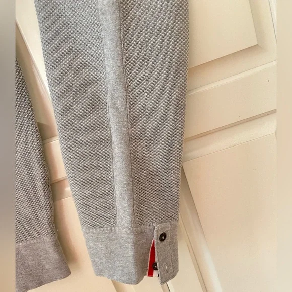 Gray Cotton Sweatpants Drawstrings stripes men's Size 4 Waist 33-40